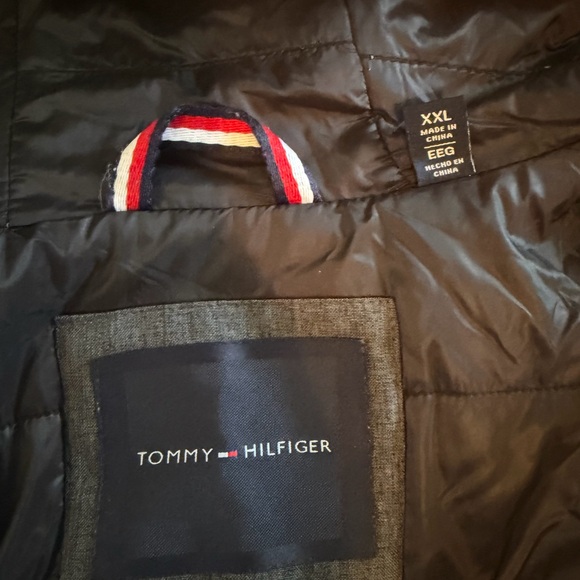 Tommy Hilfiger Men's Blue and White Puffer Jacket - Picture 3 of 10